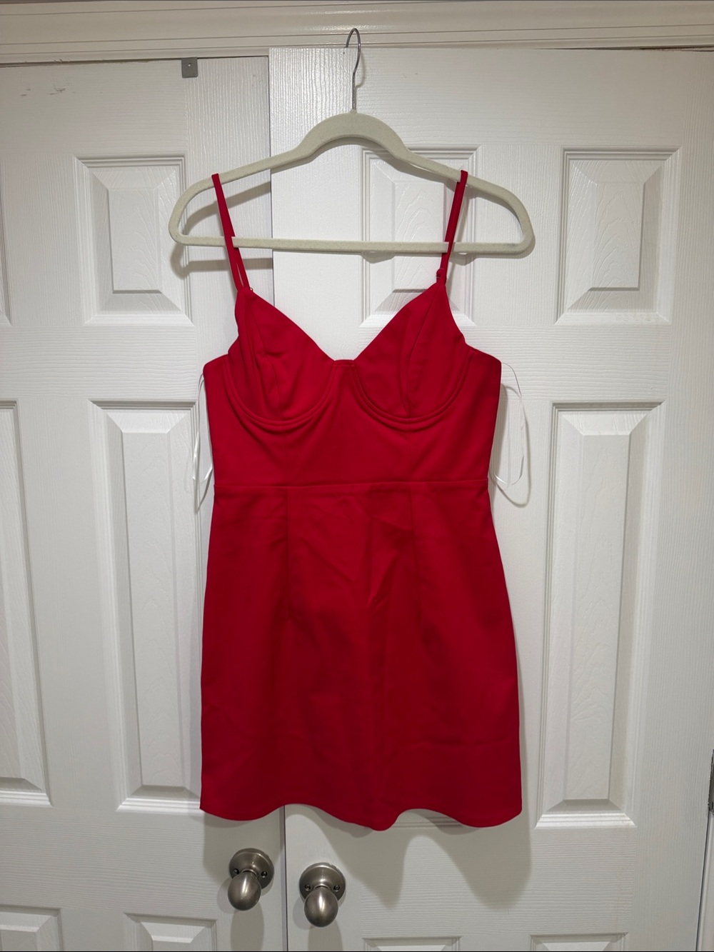 Princess Polly Red Spaghetti-Strap Novella Mini Dress